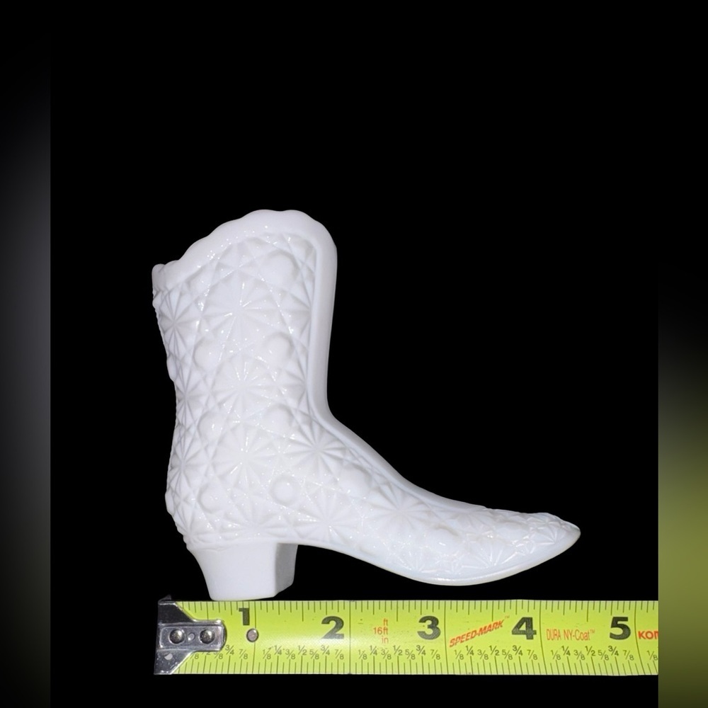Vintage Fenton Milk Glass Victorian Boot (Vase) - Picture 7 of 11